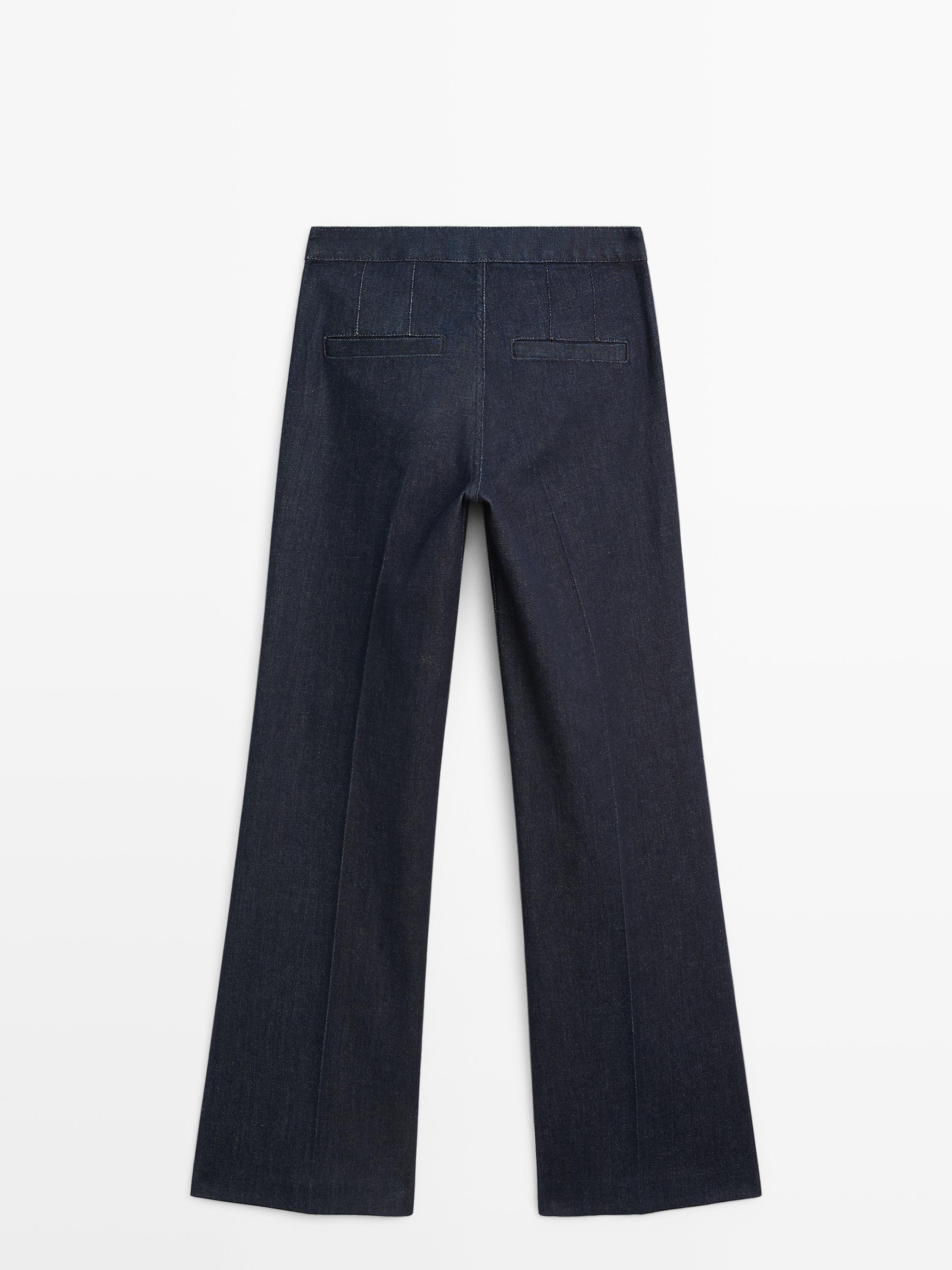Flared high-waist jeans